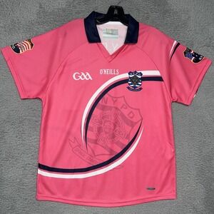 O'Neills GAA Football Jersey Women Sz 14 Pink NYPD 2-Side V Neck Gaelic Soccer